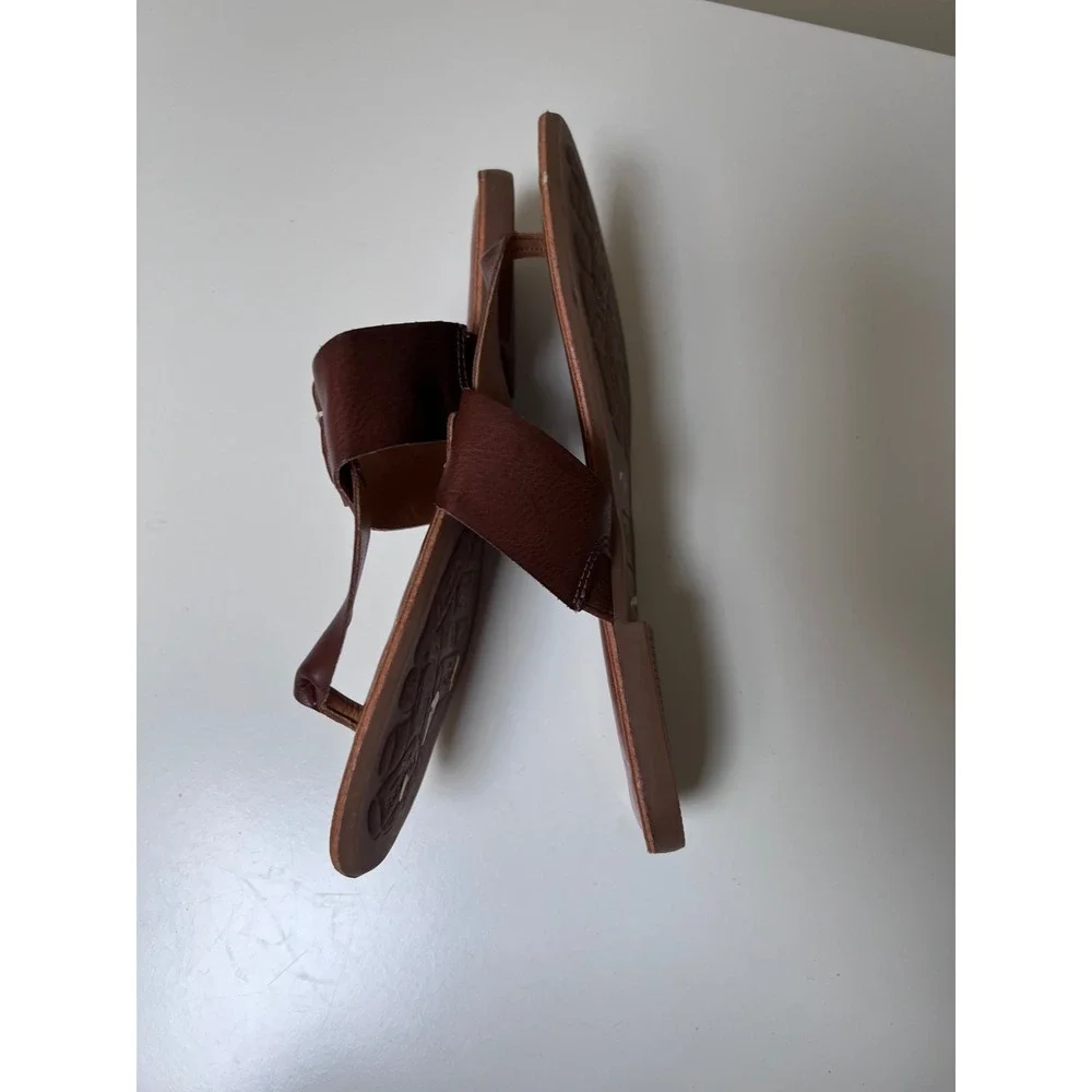 Korks Khell‎ Brown Thong Sandals Womens 6M Flat Slide KR0001206